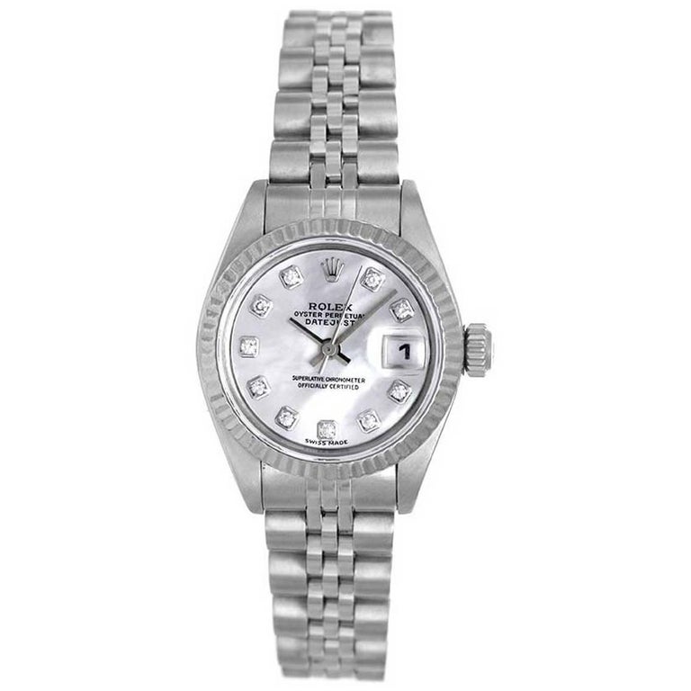 datejust white gold and stainless steel automatic