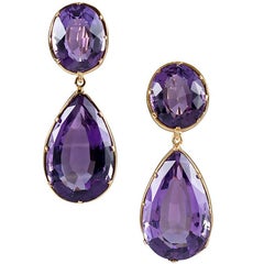 Victorian Amethyst Double Drop Earrings