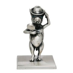 Antique Silver-Plated Bronze Boar by John Landrum Bryant