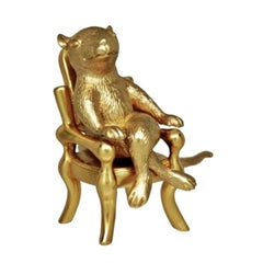 Antique Gold-Plated Bronze "The Year Of The Rat" by John Landrum Bryant
