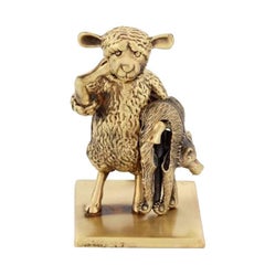 Antique Bronze "The Year Of The Sheep" by John Landrum Bryant