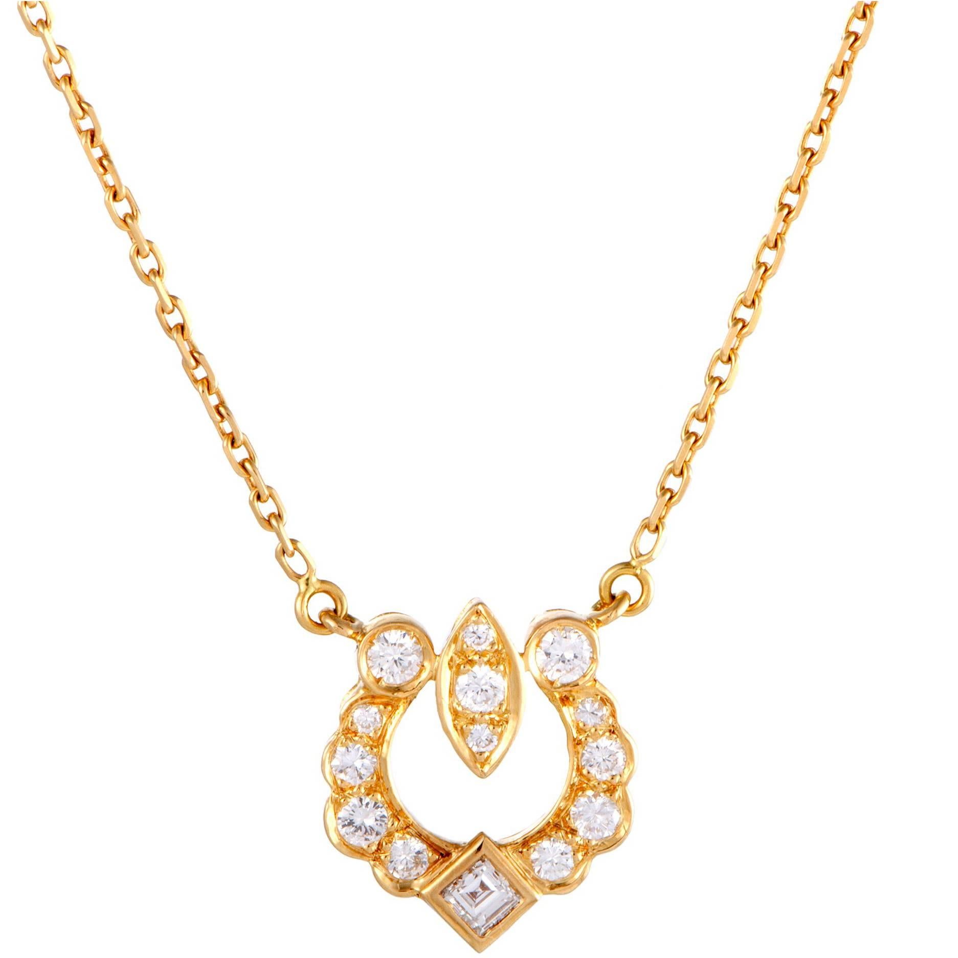 Cartier Diamond Yellow Gold Pendant Necklace