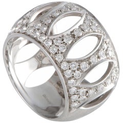 Damiani Diamond Pave Openwork White Gold Band Ring