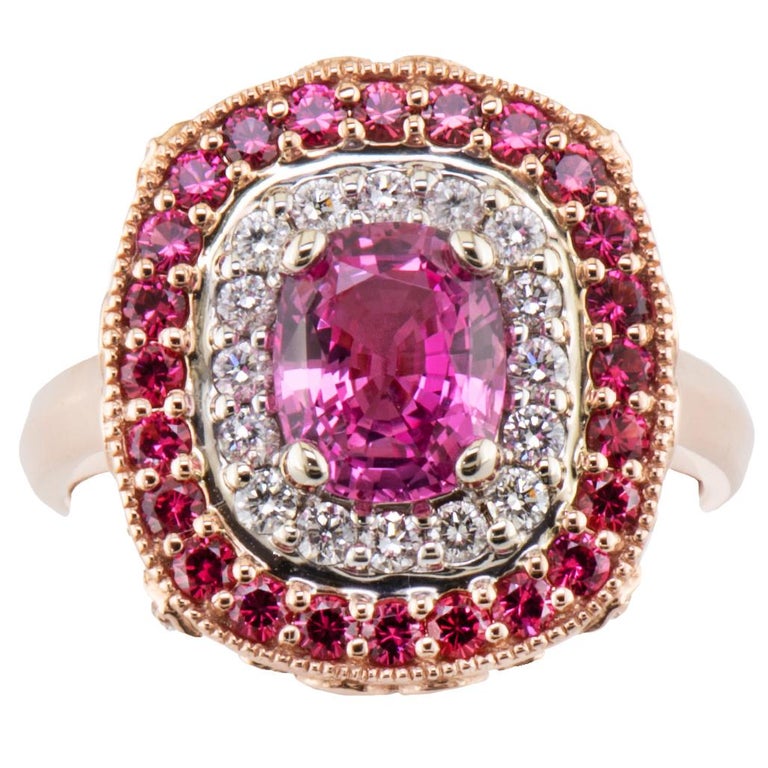 1 64 carat sri lanka pink sapphire no heat ring with pink spinel
