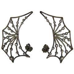 Modern Diamonds White Gold Cuff Earrings 5