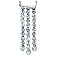 Tiffany & Co. Platinum Diamond Necklace 0.62 Carat Jazz, Triple Drop
