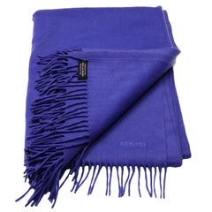 Hermes Indigo Cashmere Fringe Throw Blanket rt. $3, 325