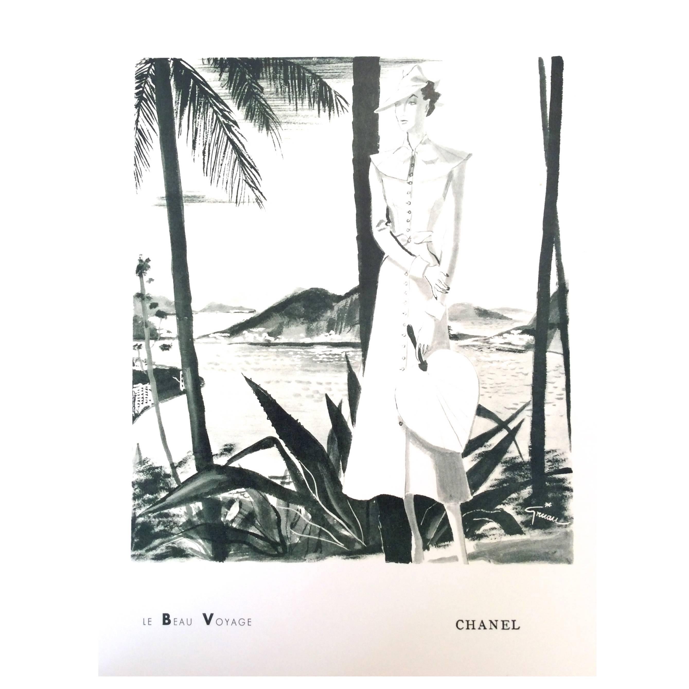  Chanel Vintage Ad Print - 1930's Rare For Sale