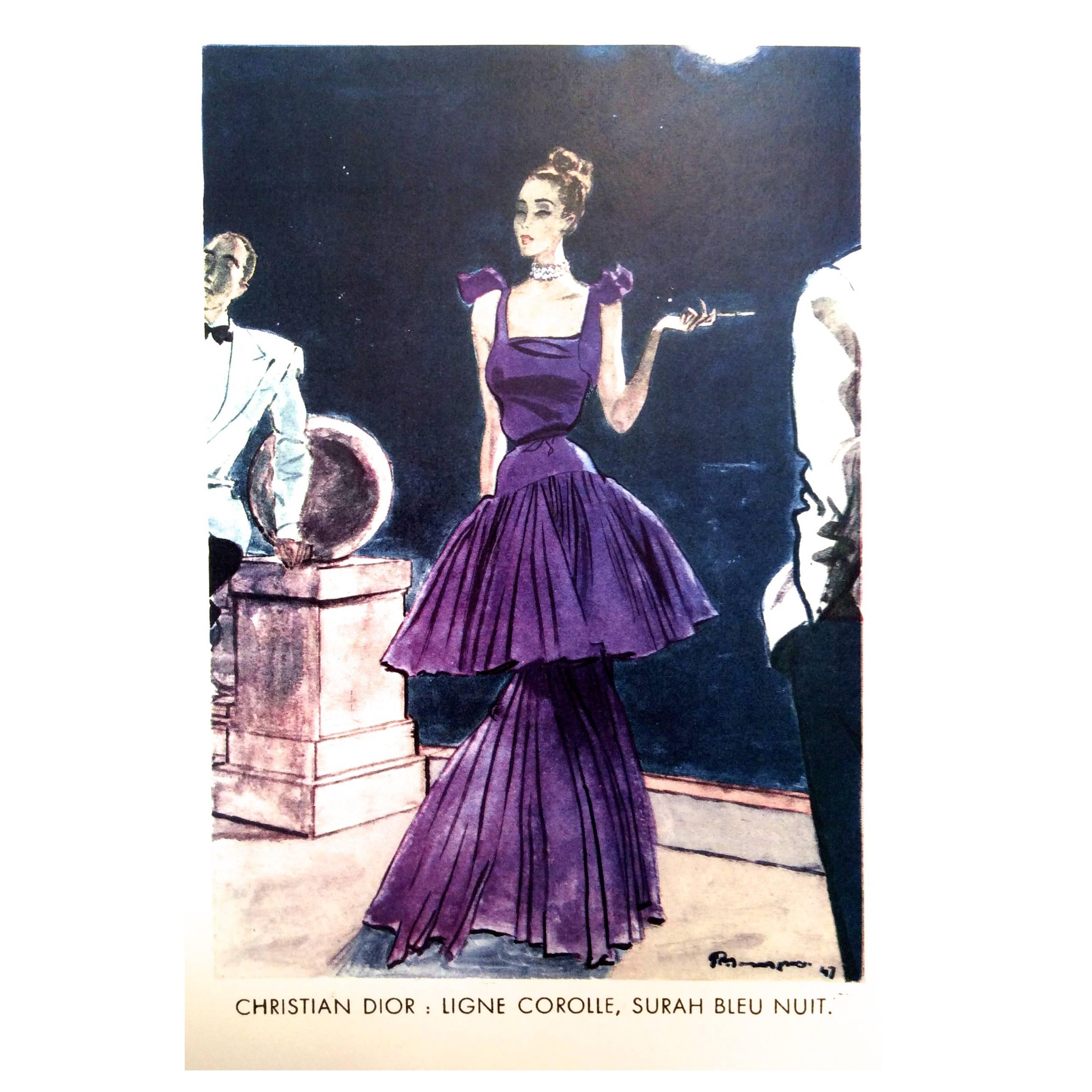 Christian Dior - Vintage Ad Print - Late 1940's  For Sale