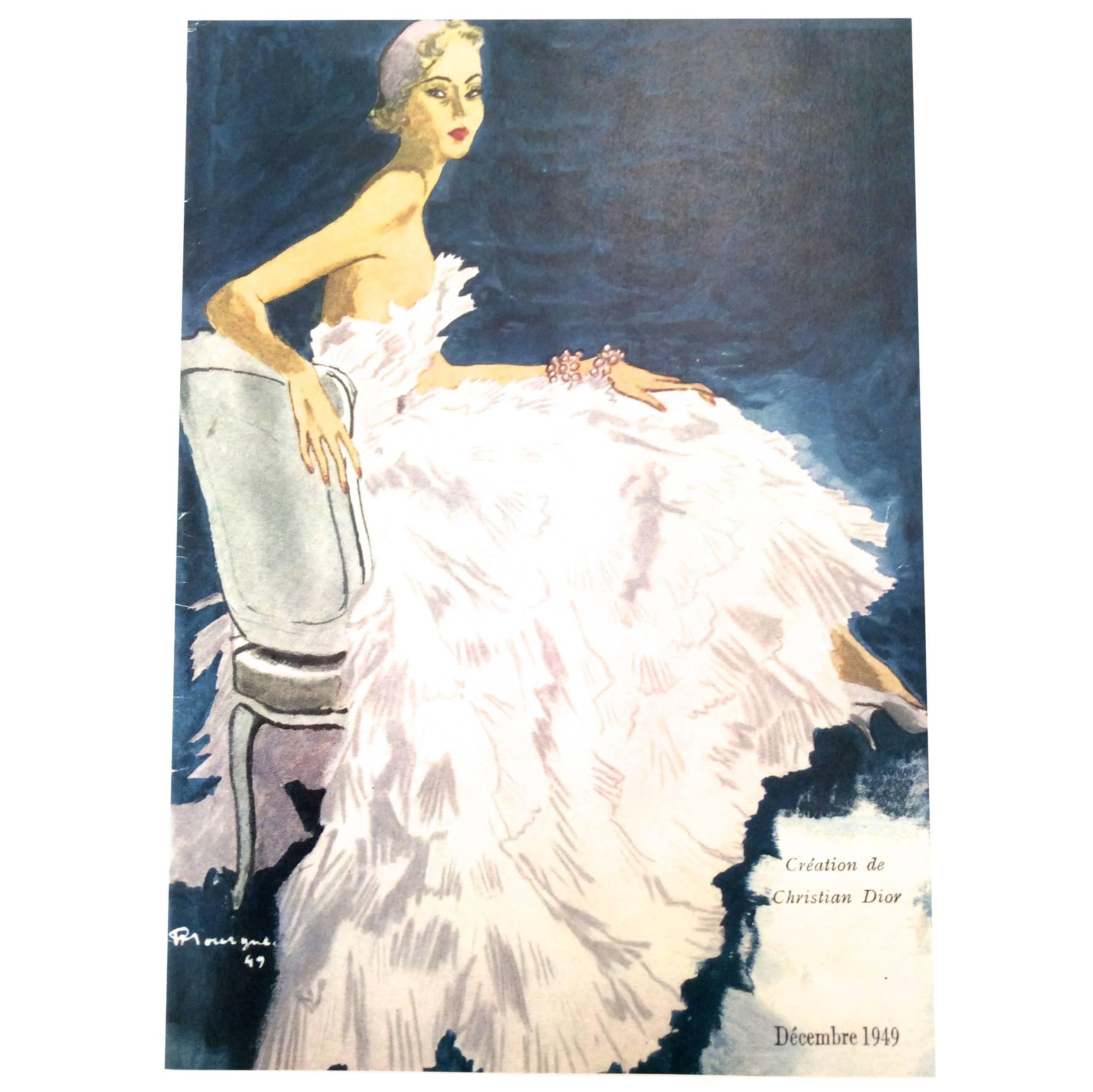 Christian Dior Vintage Ad Print - Late 1940's For Sale