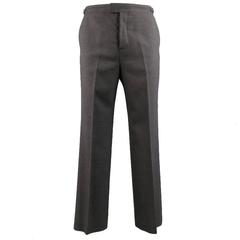 LOUIS VUITTON Size 34 Charcoal Wool Dress Pants LV Side Tabs