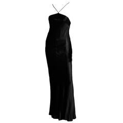 Vintage Free Shipping: Iconic Donna Karan New York DKNY Black Minimalist Backless Gown!