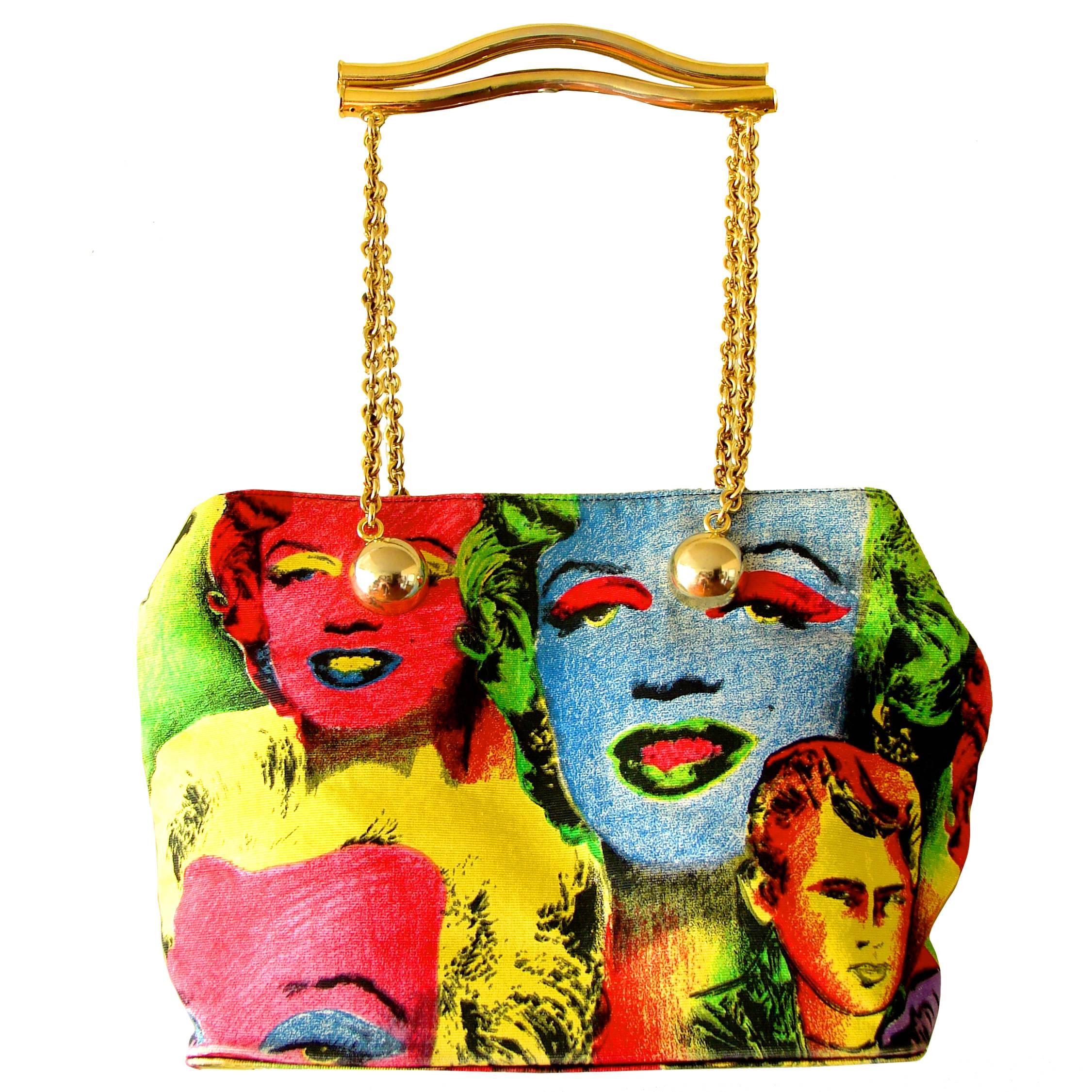 Original Versace Couture Warhol Bag Pop Art Marilyn Monroe James Dean Rare 90s 