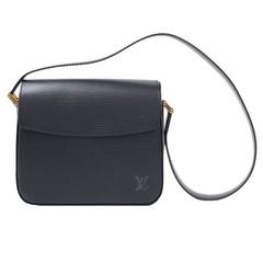 Louis Vuitton Black Epi Leather Gold Hardware Flap Clutch Shoulder Bag