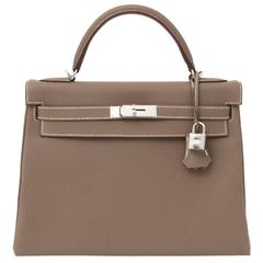 Brand New Hermes Kelly Etoupe Retourne 32 Togo PHW 