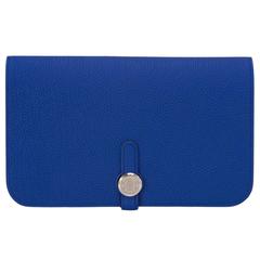 Hermes Blue Electric Togo Dogon Duo Wallet 