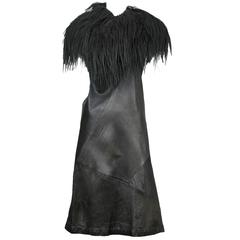 Junya Watanabe Leather and Fur Dress 6