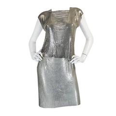 Late 1980s Paco Rabanne Silver Metal Mesh Set