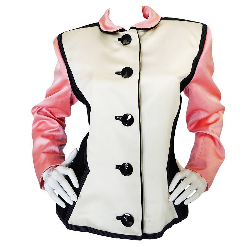 1988 Yves Saint Laurent - Giacca a blocchi di colore rosa