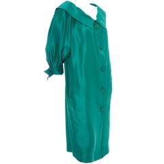 Vintage YSL Dress Yves Saint Laurent Rive Gauche Size 38 Green Silk 1970s 3
