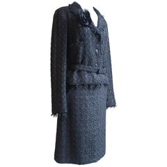 CHANEL Tweed Belted Jacket and Skirt