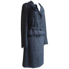 CHANEL Tweed Belted Jacket and Skirt 