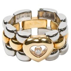 Happy Diamond Heart Ring Yellow Gold/Stainless Steel