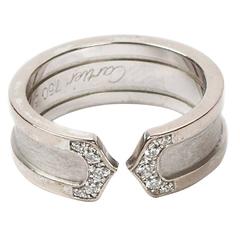 Double C Ring White Gold Diamonds
