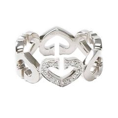 C Heart Diamonds White Gold Ring