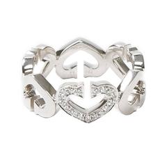 C Heart Diamonds White Gold Ring 