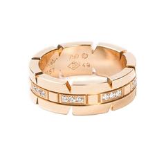 Cartier Diamond Gold Tank Française Ring