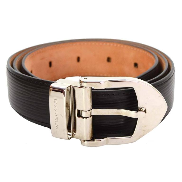 Louis Vuitton Black Epi Leather Belt sz 85 For Sale at 1stDibs