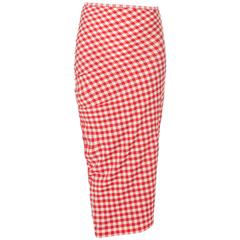 Comme Des Garcons red & white checked skirt, Spring/Summer 1997 7