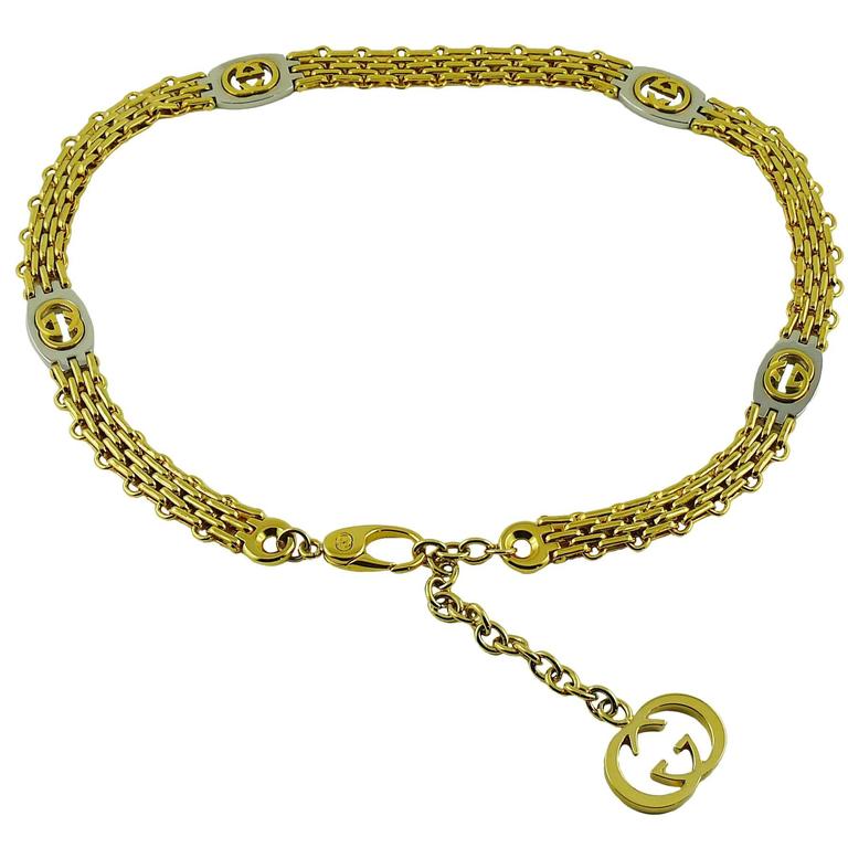 Mansion øjeblikkelig narre Gucci Vintage Two Toned Chain Belt at 1stDibs | gucci chain belt