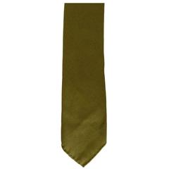 Hermes Khaki Green Cashmere Tie