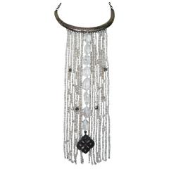 Massive Cesaree Paris Egyptian Revival Collar with Lucite Bead Strands Rare 80s 4