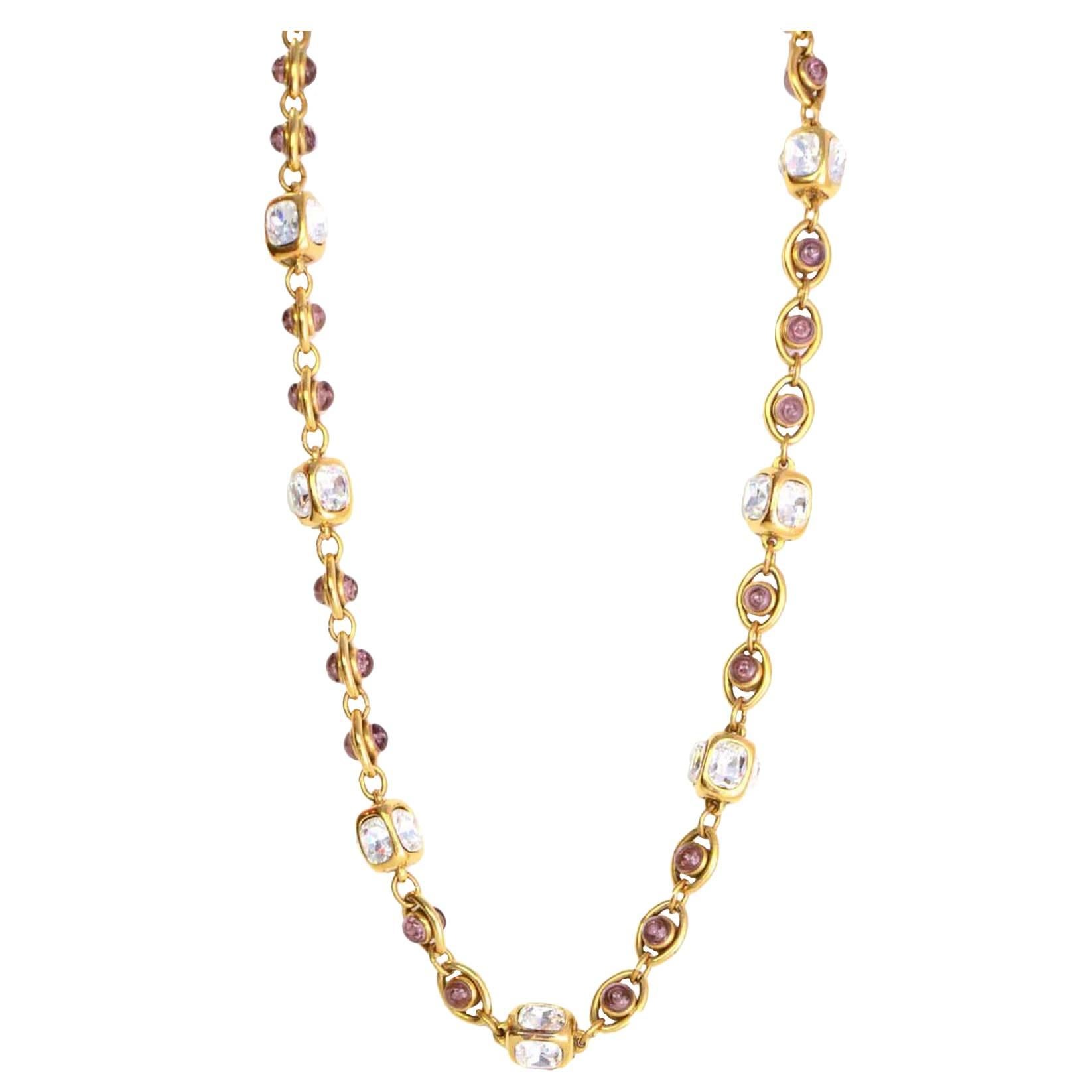Chanel Purple Gripoix & Crystal Necklace