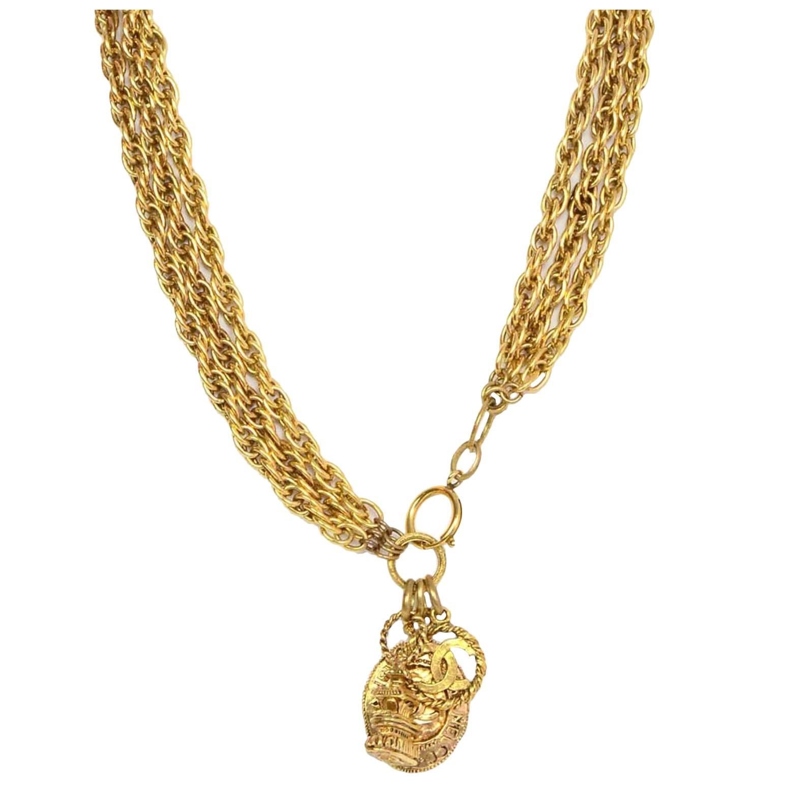 Chanel Gold-Tone Multi-Strand Belt/Necklace For Sale