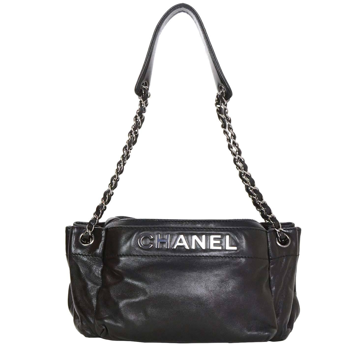 Chanel Black Leather CHANEL Shoulder Bag