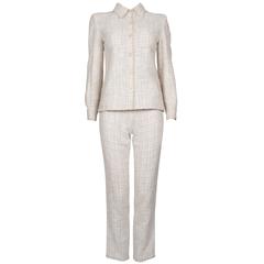 Chanel Ivory Boucle Trouser Suit S/S 2002