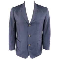 Men's LORO PIANA 38 Short Navy Cashmere / Silk Notch Lapel Sport Coat