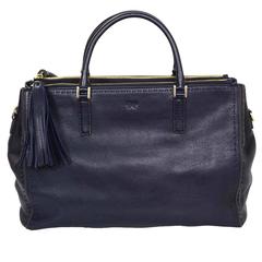 Anya Hindmarch Navy Leather Handle Bag