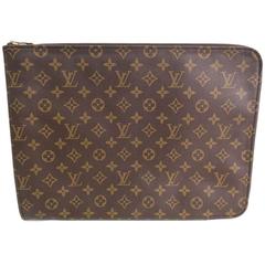 Used Louis Vuitton Monogram Men's Carryall Attache LapTop Tech Clutch Briefcase Bag