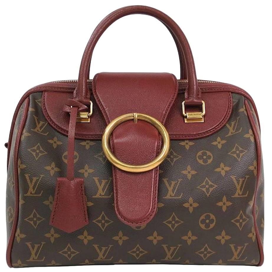 Louis Vuitton Limited Edition Monogram Canvas Red Speedy Top Handle Satchel Bag