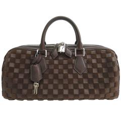 Louis Vuitton Limited Edition Brown Damier Fabric Leather Top Handle Satchel Bag