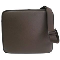 Louis Vuitton Brown Leather Men's LapTop Storage Travel Briefcase Shoulder Bag