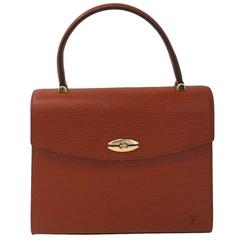 Louis Vuitton Epi Leather Gold Hardware Kelly Style Box Top Handle Satchel Bag