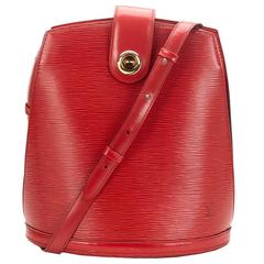 1990's Louis Vuitton Red Epi Leather Vintage Cluny
