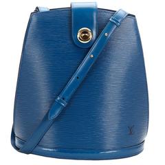 1990's Louis Vuitton Blue Epi Leather Vintage Cluny