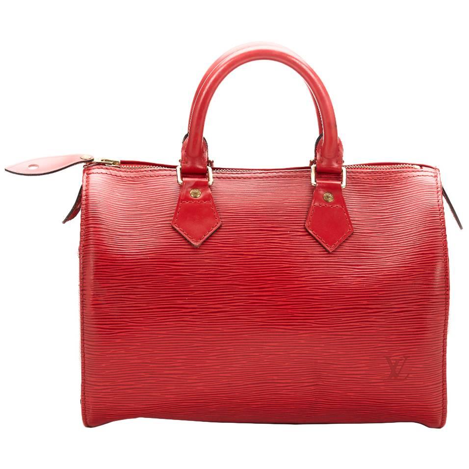 1990
s Louis Vuitton Red Epi Leather Vintage Speedy 25
